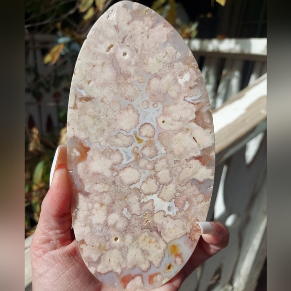 Big Pink Amethyst Blue Flower Agate Slab - Picture 6 of 14